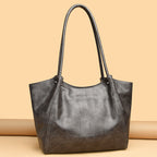 Elegant Commuter Tote Bag Stone Pattern Leather