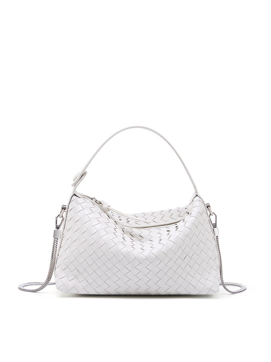 Lambskin Woven Hobo Shoulder Crossbody Bag