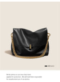 Premium Leather Large Crossbody Tote Bag