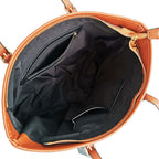 Nautical Striped Faux Leather Tote Bag