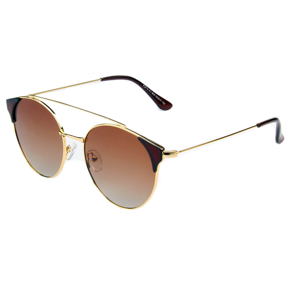 ANTEQUERA | Women Round Polarized Point Tip Cat Eye Fashion Sunglasses Circle
