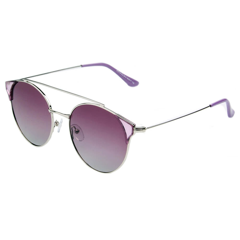 ANTEQUERA | Women Round Polarized Point Tip Cat Eye Fashion Sunglasses Circle