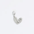 Pave Silver Heart Charm CH-54