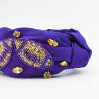 Purple/Gold Football Headband