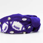 Purple/White Football Headband
