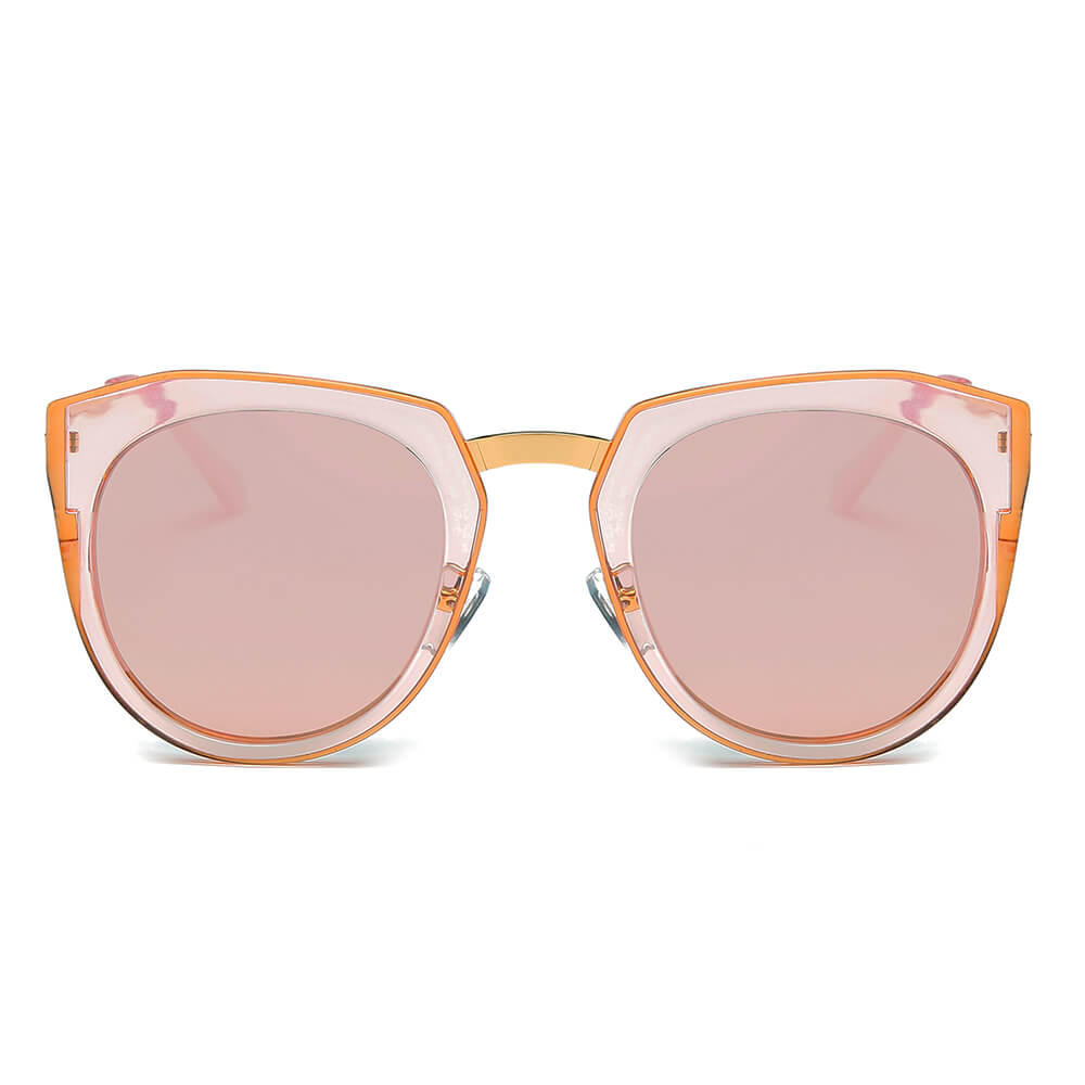 FERNDALE | Mirrored Polarized Lens Oversize Cat Eye Sunglasses