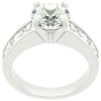 Classic Rhodium Plated Engagement Ring