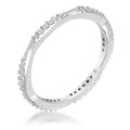.42Ct Dainty Rhodium Plated Micro Pave CZ Stackable Eternity Ring