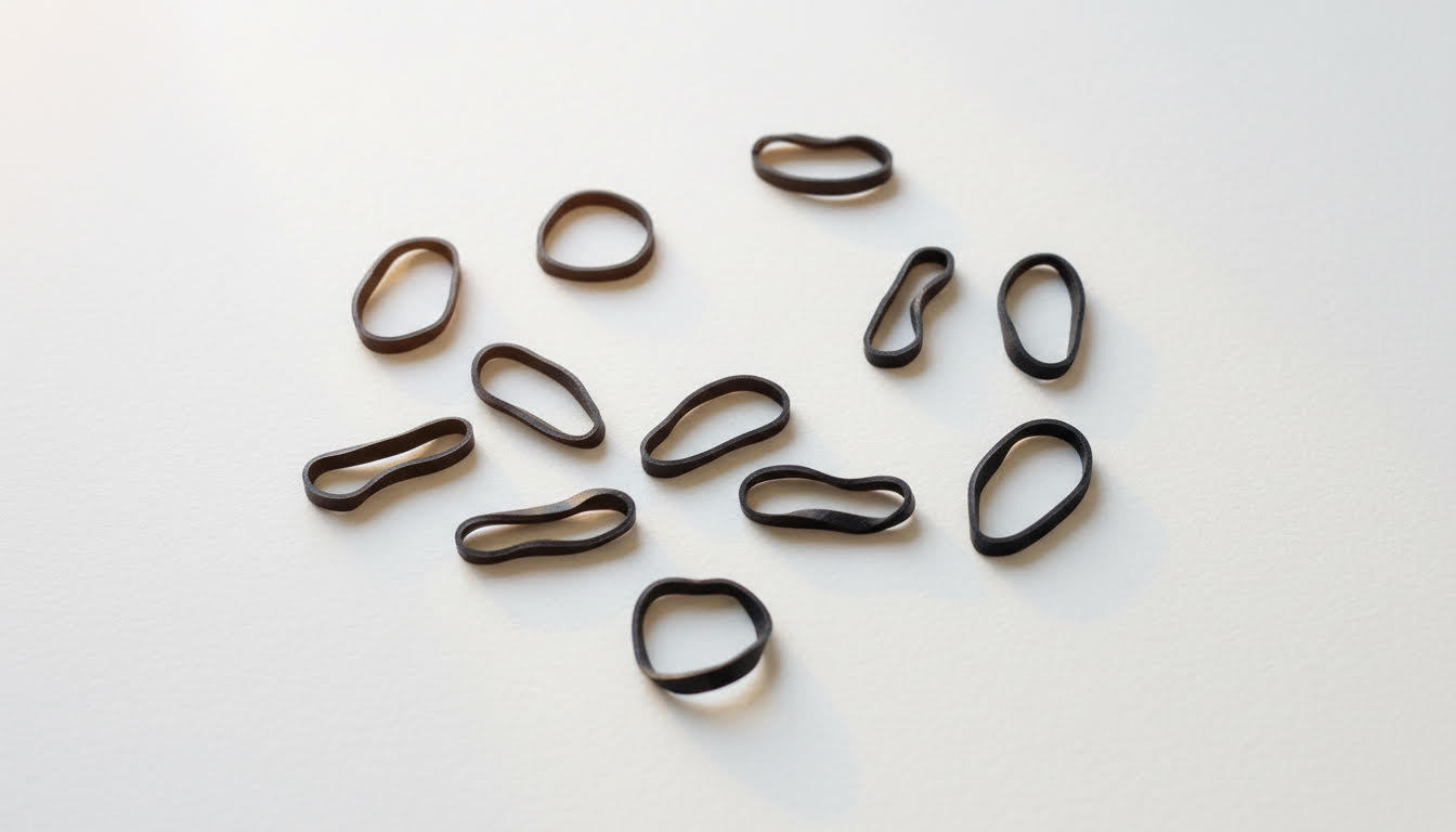 Black Rubber Hairband. Pack of 60