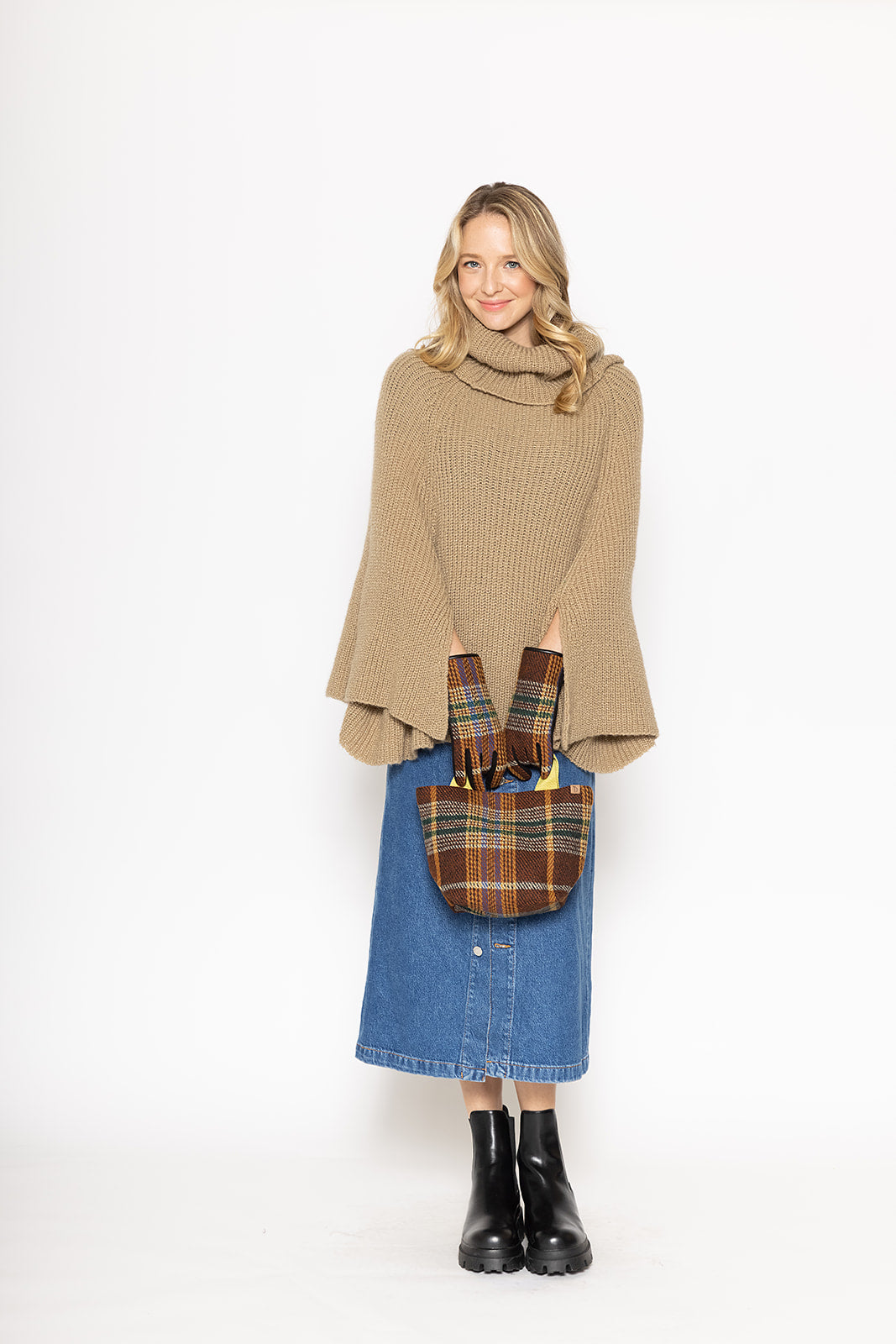 Small Plaid Tote Bag