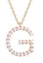 14K Gold Dipped Pearl initial Necklace