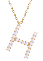 14K Gold Dipped Pearl initial Necklace