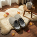 Grey Knit Fuzzy Slippers