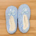 Blue Knit Bow Slippers
