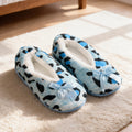 Blue Leopard Print Bow Slippers