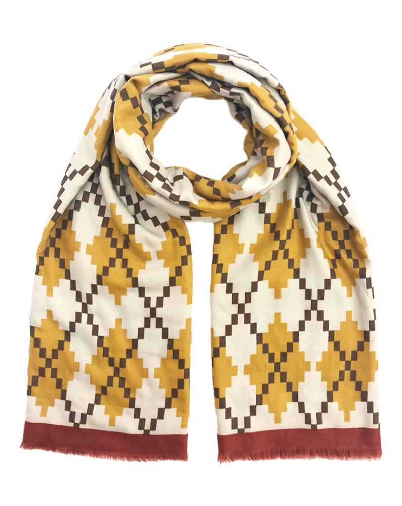 Big Pixel Argyle Print Scarf