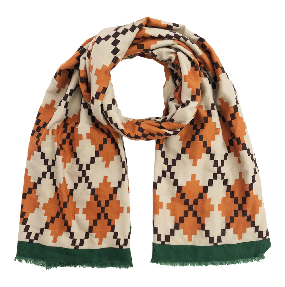 Big Pixel Argyle Print Scarf