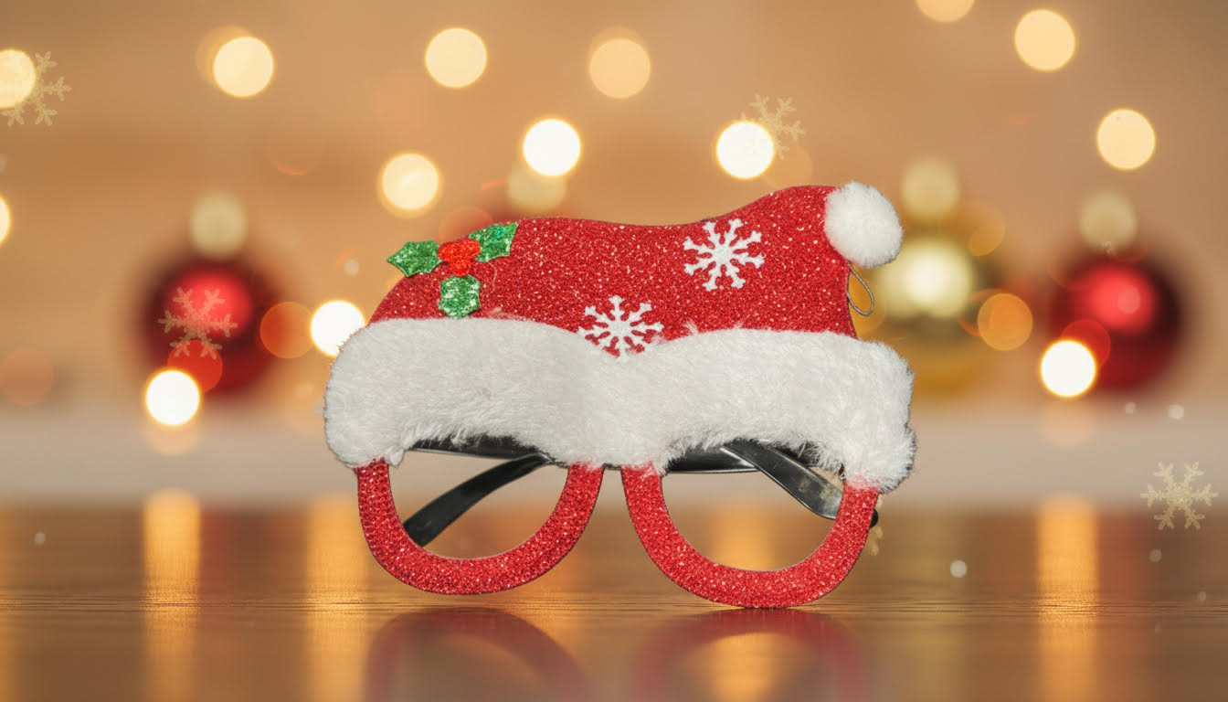 Santa hat-Themed Christmas Glasses