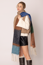 Multi Stripe Cozy Scarf With Fringe