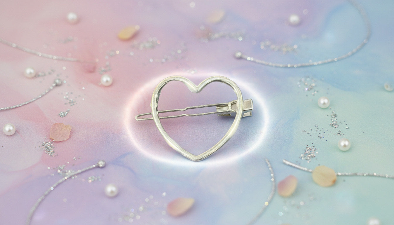 Silver Heart Hair Clip