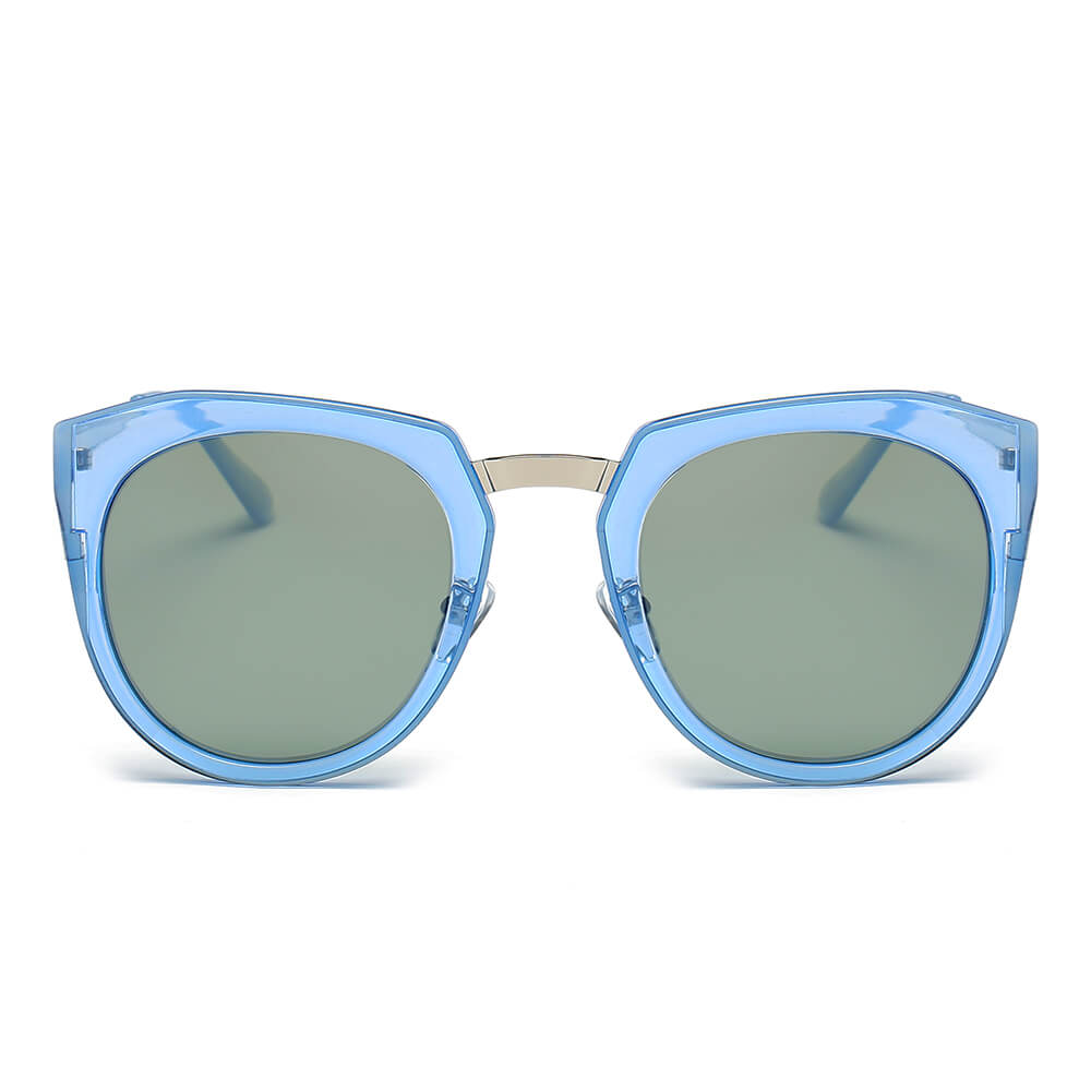 FERNDALE | Mirrored Polarized Lens Oversize Cat Eye Sunglasses