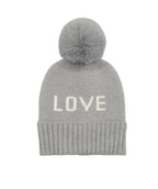 Love Verbiage Faux Fur Pom Beanie