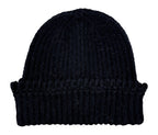Chunky Ribbed Knit Beanie with Loop Trim