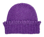 Chunky Ribbed Knit Beanie with Loop Trim