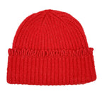Chunky Ribbed Knit Beanie with Loop Trim