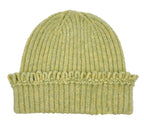 Chunky Ribbed Knit Beanie with Loop Trim