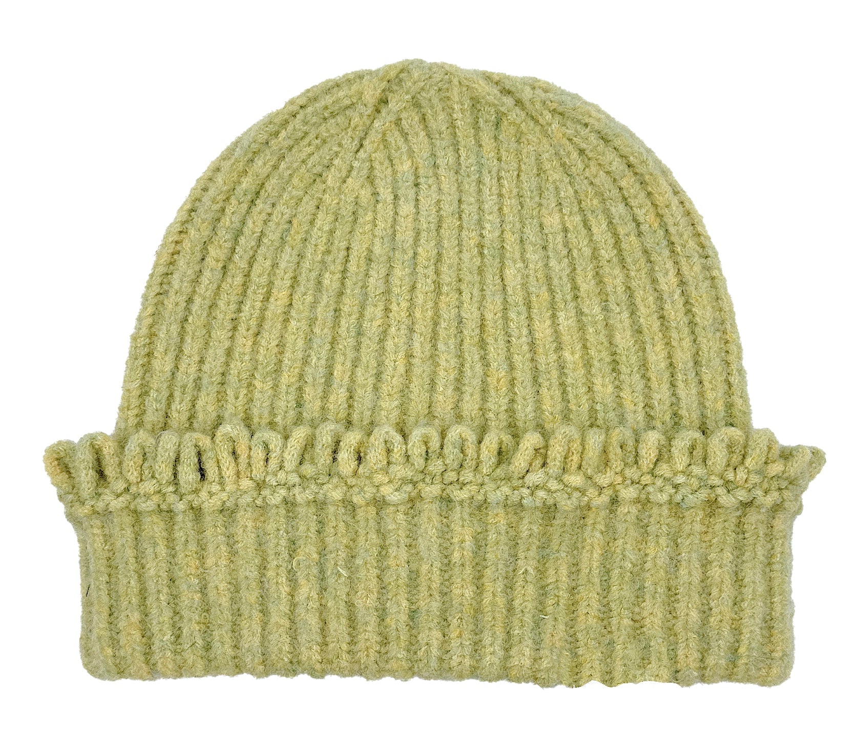 Chunky Ribbed Knit Beanie with Loop Trim