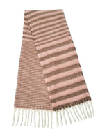 Stripe Cozy Scarf With Fringe