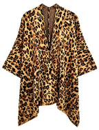 Leopard Knit Ruana with Shoulder Strap