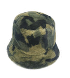 Camo Faux Fur Bucket Hat