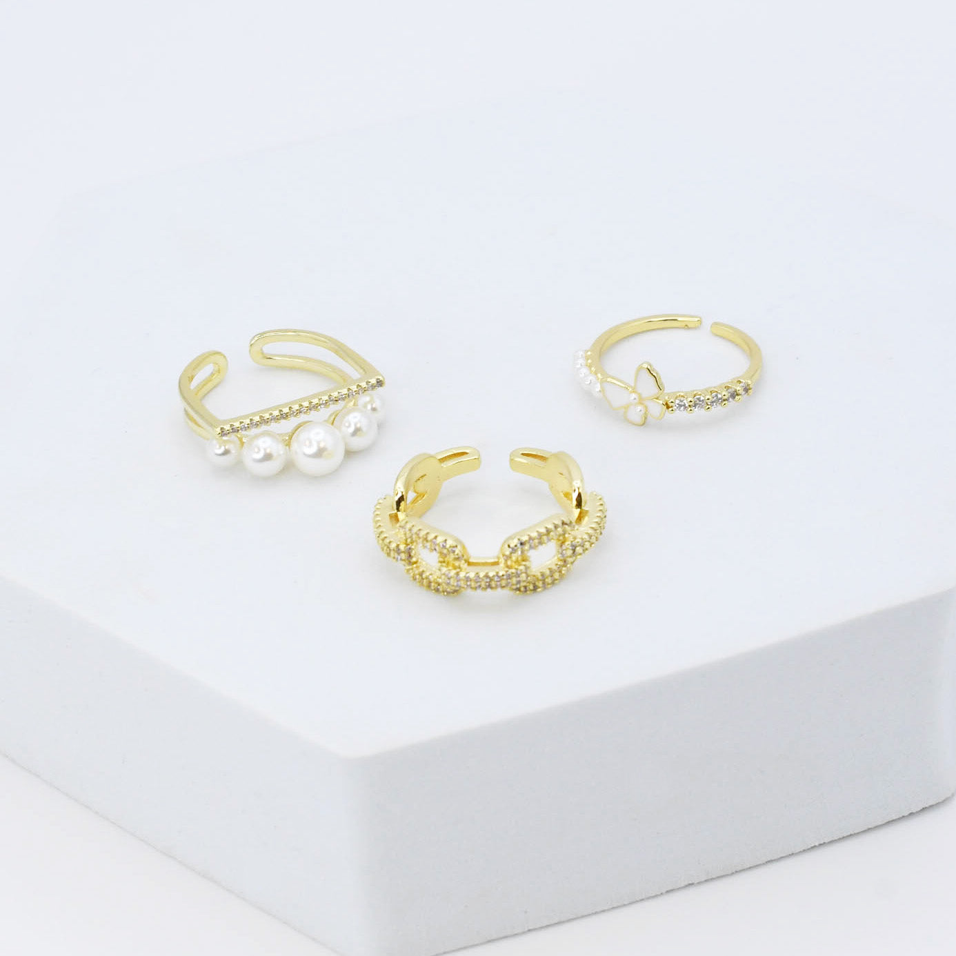 Whispering Pearl Ring Set