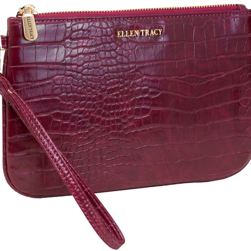Ellen Tracey Croco Wristlet