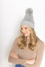 Chenille Beanie With Faux Fur Pom