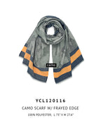Camo Scarf With Frayed Edge