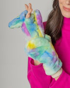 Tie Dye Faux Fur Mittens