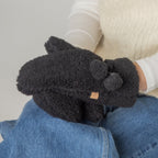 Sherpa Mittens With Velvet Ribbon