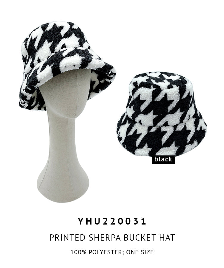 Printed Sherpa Bucket Hat