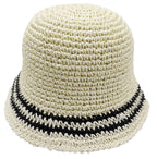 Stripe Straw Bucket Hat
