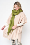 Solid Cozy Scarf With Fringe