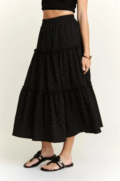 ADORA Rhinestone Accent Tiered Skirt