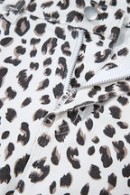 Leopard Frayed Hem Denim Shorts