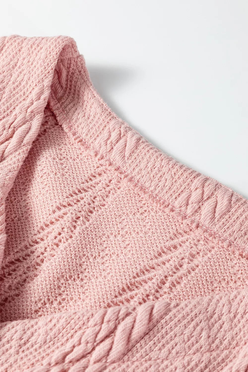 Cable Knit V Neck Cardigan and Shorts Set