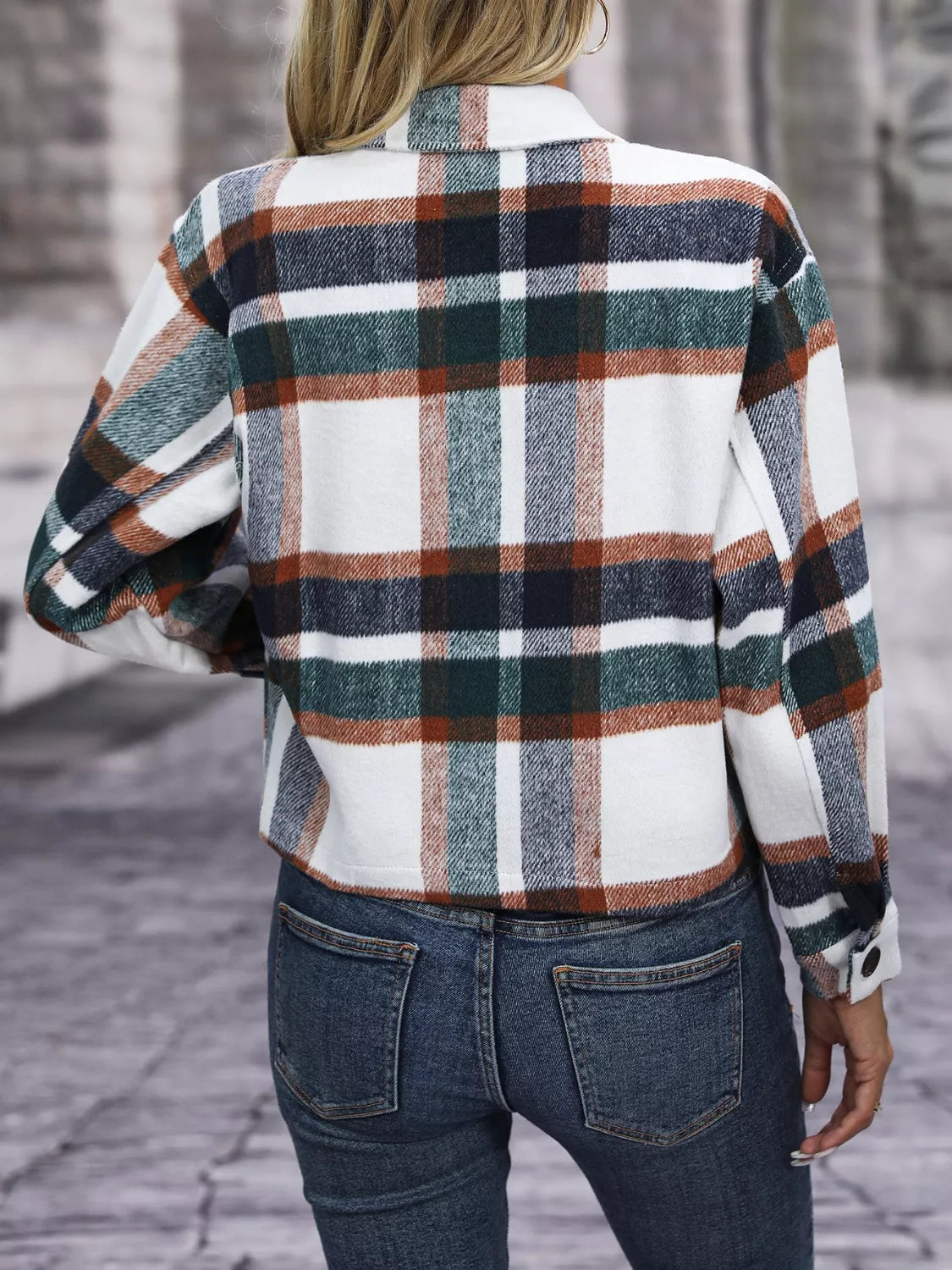 Plaid Button-Up Jacket