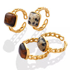 Tiger's Eye 18K Gold-Plated Ring