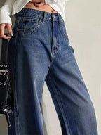 Wide Leg Vintage Wash Jeans