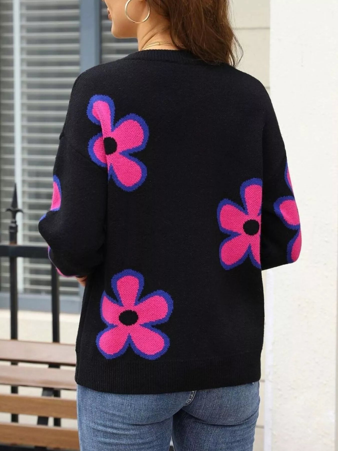 Floral Crew Neck Sweater